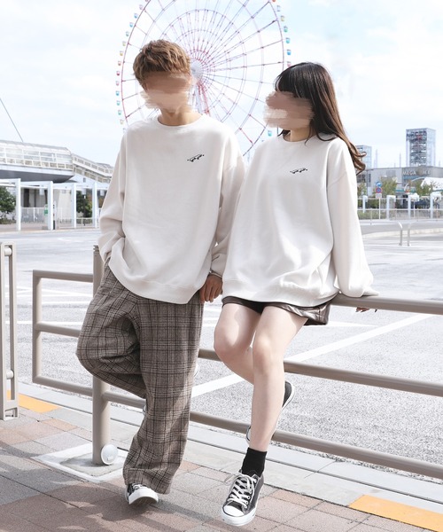 PairPair（ペアペア）の「ユニークバックプリントスウェット(ユニセックス)（スウェット・レディース・ホワイト/ブラック/オフホワイト/アイボリー/モカ/スミクロ・MEDIUM/LARGE）」の8枚目の写真