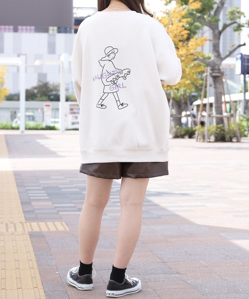 PairPair（ペアペア）の「ユニークバックプリントスウェット(ユニセックス)（スウェット・レディース・ホワイト/ブラック/オフホワイト/アイボリー/モカ/スミクロ・MEDIUM/LARGE）」の9枚目の写真