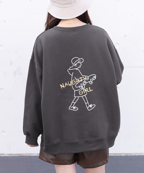 PairPair（ペアペア）の「ユニークバックプリントスウェット(ユニセックス)（スウェット・レディース・ホワイト/ブラック/オフホワイト/アイボリー/モカ/スミクロ・MEDIUM/LARGE）」の22枚目の写真