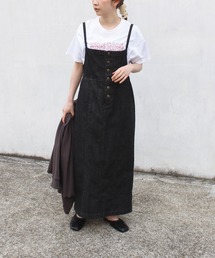 LAVEANGE | [再入荷][洗える]10.5oz デニムオールインスカート[S/M/LL/3L/4L/5L](ジャンパースカート)