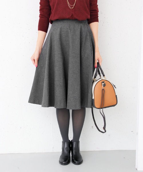 URBAN RESEARCH DOORS WOMENS（アーバンリサーチ ドアーズ ウィメンズ）の「DOORS クラシックフレアースカート（スカート・レディース・チャコールグレー/グレー系その他/ブラック・ONE）」の7枚目の写真
