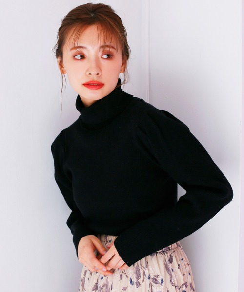 one after another NICE CLAUP(ワンアフターアナザーナイスクラップ)の「ハイネックシンプルニット(ニット/セーター・レディース・ブラック/ベージュ/アイボリー/ピンクベージュ・FREE)」の12枚目の写真