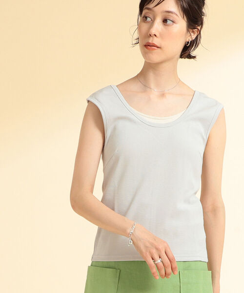 Ray BEAMS（レイビームス）の「Ray BEAMS / ラウンドネック ノースリーブ Tシャツ（タンクトップ・レディース・ライトグレー/ブラック/レッド系その他/グリーン系その他2・ONE SIZE）」の14枚目の写真