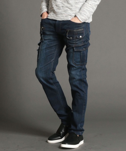 NICOLE CLUB FOR MEN(ニコルクラブフォーメン)の「デザインカーゴパンツ(カーゴパンツ)」|ネイビー