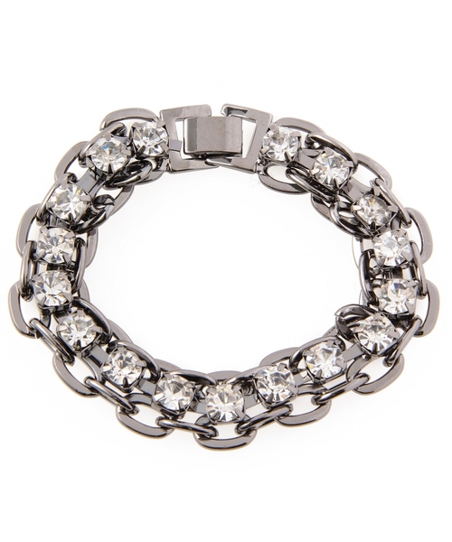 BEAUTY&YOUTH UNITED ARROWS（ビューティーアンドユースユナイテッドアローズ）の「BYMCM ダブルチェーン ビジューブレス ◆（ブレスレット・レディース・ゴールド/シルバー/ブラック・フリー）」の2枚目の写真