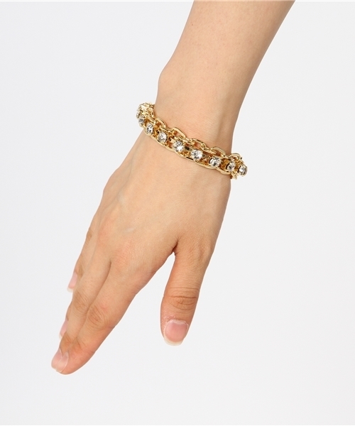 BEAUTY&YOUTH UNITED ARROWS（ビューティーアンドユースユナイテッドアローズ）の「BYMCM ダブルチェーン ビジューブレス ◆（ブレスレット・レディース・ゴールド/シルバー/ブラック・フリー）」の4枚目の写真