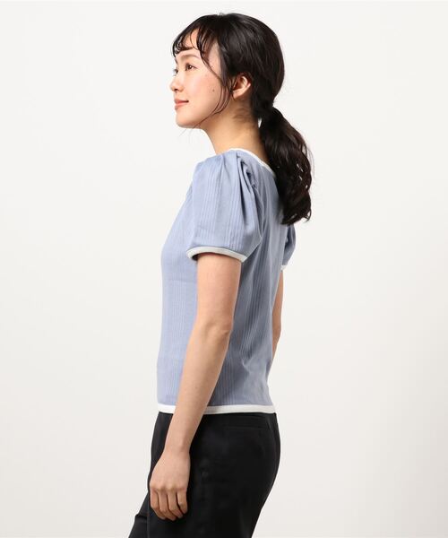 MIIA(ミーア)の「配色リブトップス(Tシャツ/カットソー・レディース・ブラック/ベージュ/オフホワイト/ブルー・FREE)」の16枚目の写真