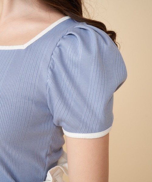 MIIA(ミーア)の「配色リブトップス(Tシャツ/カットソー・レディース・ブラック/ベージュ/オフホワイト/ブルー・FREE)」の15枚目の写真