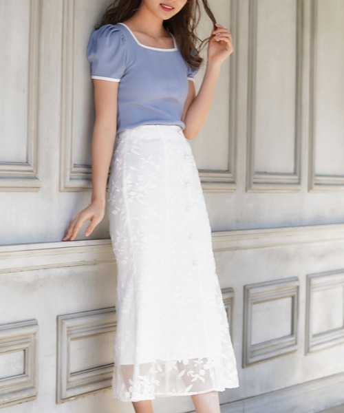 MIIA(ミーア)の「配色リブトップス(Tシャツ/カットソー・レディース・ブラック/ベージュ/オフホワイト/ブルー・FREE)」の6枚目の写真