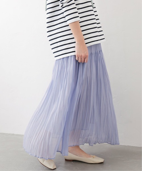 La TOTALITE（ラトータリテ）の「シフォンニットワッシャースカート【手洗い可能】◆（スカート・レディース・サックスブルー/パープル/チャコールグレー・FREE）」の2枚目の写真