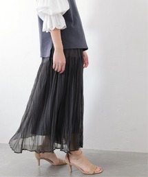 シフォンニットワッシャースカート【手洗い可能】◆