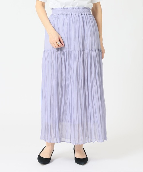 La TOTALITE（ラトータリテ）の「シフォンニットワッシャースカート【手洗い可能】◆（スカート・レディース・サックスブルー/パープル/チャコールグレー・FREE）」の19枚目の写真