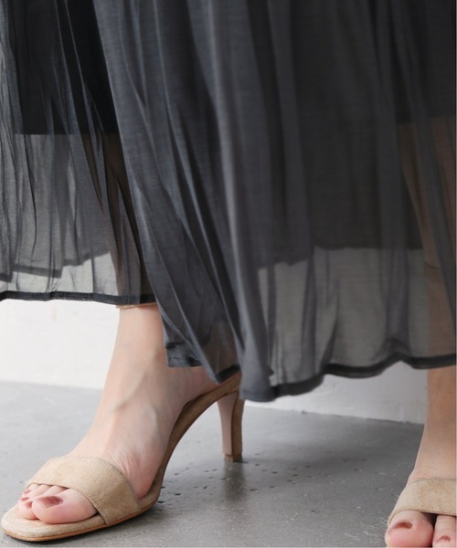 La TOTALITE（ラトータリテ）の「シフォンニットワッシャースカート【手洗い可能】◆（スカート・レディース・サックスブルー/パープル/チャコールグレー・FREE）」の11枚目の写真