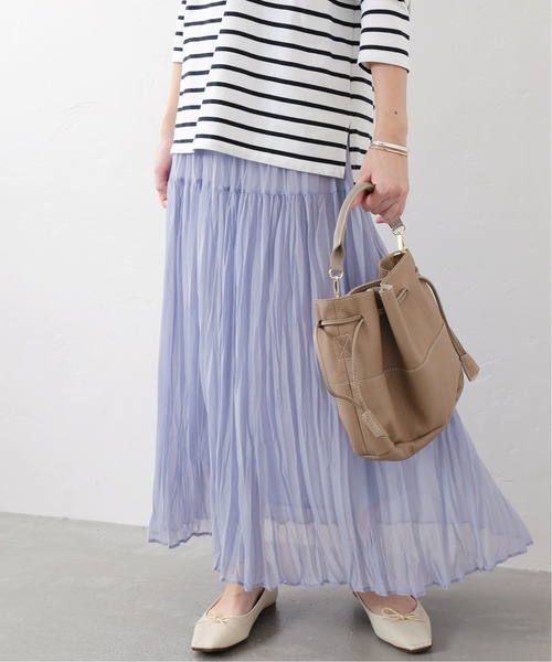 La TOTALITE（ラトータリテ）の「シフォンニットワッシャースカート【手洗い可能】◆（スカート・レディース・サックスブルー/パープル/チャコールグレー・FREE）」の7枚目の写真