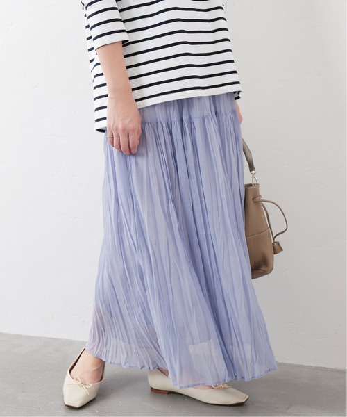 La TOTALITE（ラトータリテ）の「シフォンニットワッシャースカート【手洗い可能】◆（スカート・レディース・サックスブルー/パープル/チャコールグレー・FREE）」の12枚目の写真