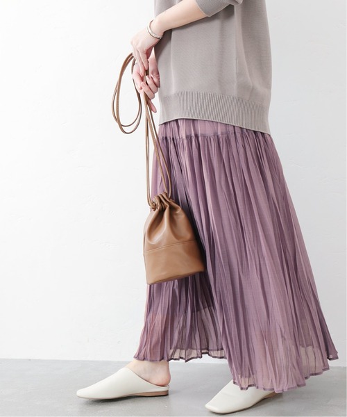 La TOTALITE（ラトータリテ）の「シフォンニットワッシャースカート【手洗い可能】◆（スカート・レディース・サックスブルー/パープル/チャコールグレー・FREE）」の21枚目の写真