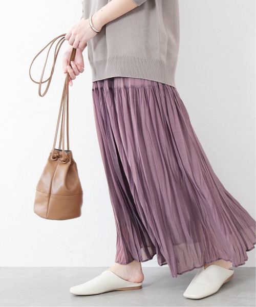 La TOTALITE（ラトータリテ）の「シフォンニットワッシャースカート【手洗い可能】◆（スカート・レディース・サックスブルー/パープル/チャコールグレー・FREE）」の17枚目の写真