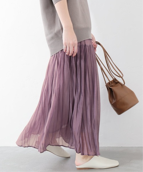 La TOTALITE（ラトータリテ）の「シフォンニットワッシャースカート【手洗い可能】◆（スカート・レディース・サックスブルー/パープル/チャコールグレー・FREE）」の8枚目の写真