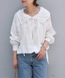 PICCIN | コットンダブルガーゼギャザーカラーブラウス(シャツ/ブラウス)