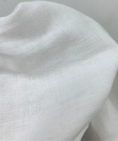 PICCIN（ピッチン）の「コットンダブルガーゼギャザーカラーブラウス（シャツ/ブラウス・レディース・ブラック/オフホワイト・M）」の10枚目の写真