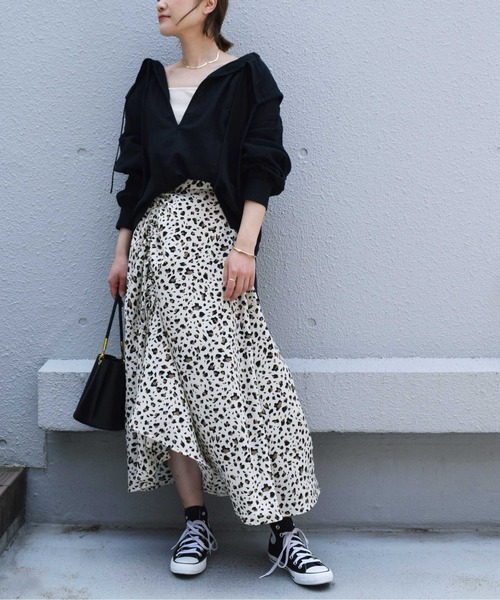 PICCIN（ピッチン）の「コットンダブルガーゼギャザーカラーブラウス（シャツ/ブラウス・レディース・ブラック/オフホワイト・M）」の21枚目の写真