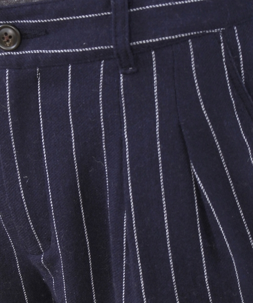 coen(コーエン)の「ウォッシャブルウール混ストライプパンツ(その他パンツ・レディース・グレー/ネイビー・LARGE/MEDIUM)」の5枚目の写真