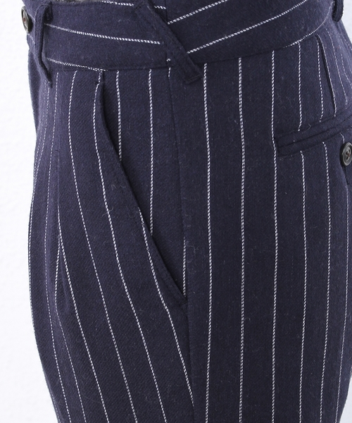 coen(コーエン)の「ウォッシャブルウール混ストライプパンツ(その他パンツ・レディース・グレー/ネイビー・LARGE/MEDIUM)」の6枚目の写真