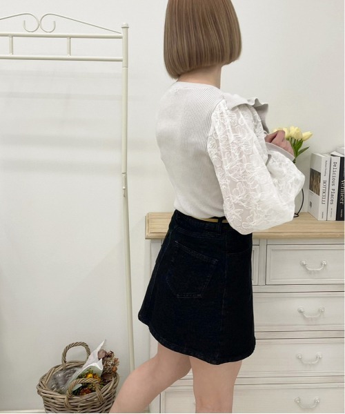 apres jour(アプレジュール)の「フリルデザイン袖レーストップス【ZOZOTOWN限定アイテム】(ニット/セーター・レディース・ホワイト系その他/ピンクベージュ/ライトベージュ・X-LARGE/フリー)」の8枚目の写真
