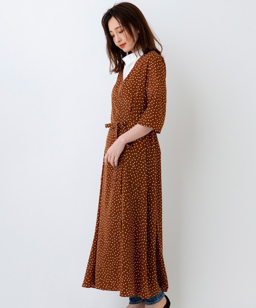 Sono(ソーノ)の「【SONO/ソーノ】カシュクールドットワンピース(ワンピース・レディース・ブラック/キャメル・1)」の11枚目の写真