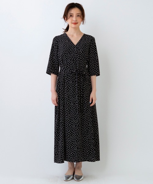 Sono(ソーノ)の「【SONO/ソーノ】カシュクールドットワンピース(ワンピース・レディース・ブラック/キャメル・1)」の7枚目の写真