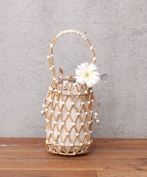 bulle de savon | BAGMATI BBK20-SS25 ウッド巾着バッグ(かごバッグ)