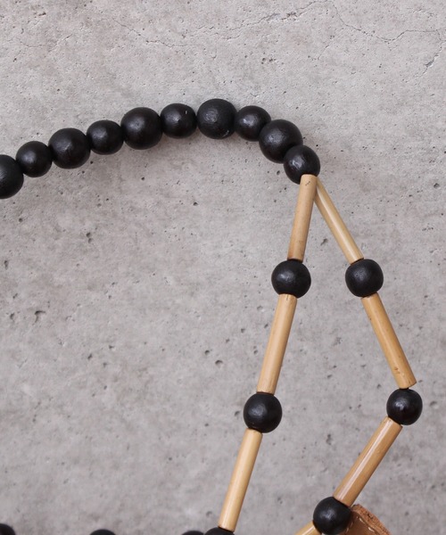 bulle de savon（ビュルデサボン）の「BAGMATI BBK20-SS25 ウッド巾着バッグ（かごバッグ・レディース・ブラック/アイボリー・FREE）」の22枚目の写真