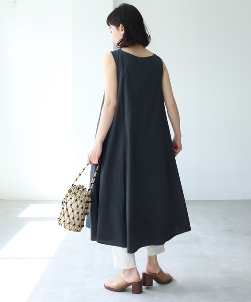 bulle de savon（ビュルデサボン）の「BAGMATI BBK20-SS25 ウッド巾着バッグ（かごバッグ・レディース・ブラック/アイボリー・FREE）」の8枚目の写真