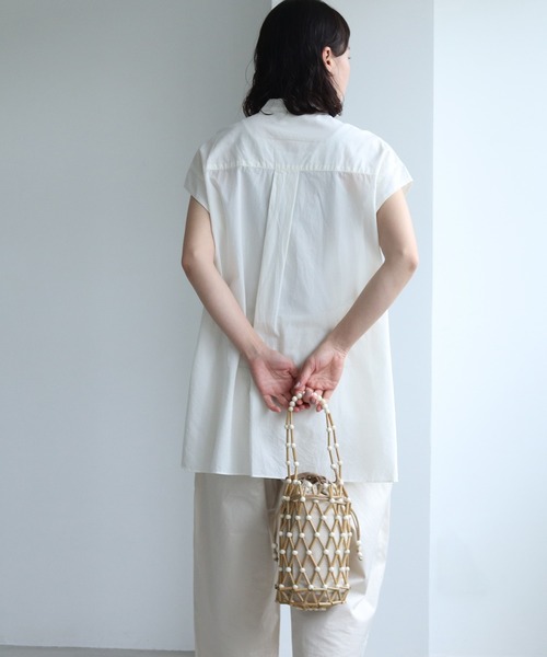 bulle de savon（ビュルデサボン）の「BAGMATI BBK20-SS25 ウッド巾着バッグ（かごバッグ・レディース・ブラック/アイボリー・FREE）」の9枚目の写真