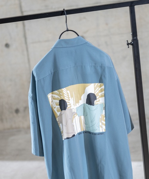 Limited Line Naive Magic（リミテッドラインナイーブマジック）の「【a】シルクタッチ ポリエステル バックプリント半袖シャツ（シャツ/ブラウス・メンズ・ベージュ系その他/ホワイト系その他/ホワイト/ベージュ/ブラック/マルチ/ブルー/ブルー系その他/ブラウン/ホワイト系その他3/ブルー系その他3/ベージュ系その他3/ブラック系その他2/その他1/ブラック系その他/ブラウン系その他2/ブルー系その他2/ベージュ系その他2/ホワイト系その他2/その他/ブルー系その他4/ホワイト系その他4/ブラック系その他3・LARGE/MEDIUM/X-LARGE）」の18枚目の写真