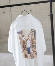 Limited Line Naive Magic | 【a】シルクタッチ ポリエステル バックプリント半袖シャツ(シャツ/ブラウス)