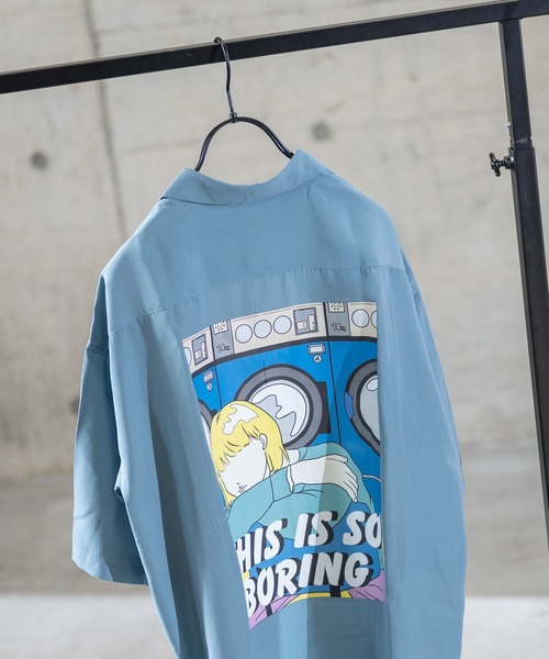 Limited Line Naive Magic（リミテッドラインナイーブマジック）の「【a】シルクタッチ ポリエステル バックプリント半袖シャツ（シャツ/ブラウス・メンズ・ベージュ系その他/ホワイト系その他/ホワイト/ベージュ/ブラック/マルチ/ブルー/ブルー系その他/ブラウン/ホワイト系その他3/ブルー系その他3/ベージュ系その他3/ブラック系その他2/その他1/ブラック系その他/ブラウン系その他2/ブルー系その他2/ベージュ系その他2/ホワイト系その他2/その他/ブルー系その他4/ホワイト系その他4/ブラック系その他3・LARGE/MEDIUM/X-LARGE）」の20枚目の写真