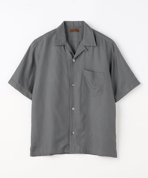 TOMORROWLAND （トゥモローランド）の「コットンシルク オープンカラーショートスリーブシャツ BROWN（シャツ/ブラウス・メンズ・チャコールグレー/ライトブルー/ブラック/オレンジ・S/M/L/XS）」の3枚目の写真