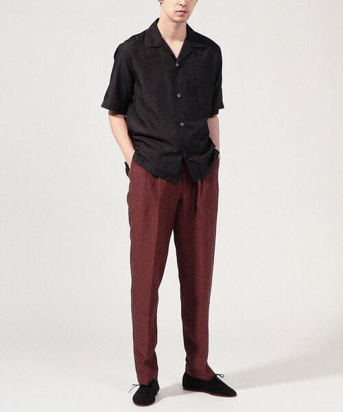 TOMORROWLAND （トゥモローランド）の「コットンシルク オープンカラーショートスリーブシャツ BROWN（シャツ/ブラウス・メンズ・チャコールグレー/ライトブルー/ブラック/オレンジ・S/M/L/XS）」の10枚目の写真