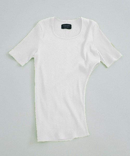 UNITED TOKYO(ユナイテッドトウキョウ)の「beautility リバーテレコカーブトップス(Tシャツ/カットソー・レディース・グリーン/ホワイト/ブラック・FREE)」の1枚目の写真