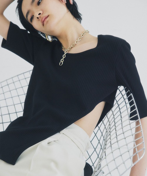 UNITED TOKYO(ユナイテッドトウキョウ)の「beautility リバーテレコカーブトップス(Tシャツ/カットソー・レディース・グリーン/ホワイト/ブラック・FREE)」の2枚目の写真