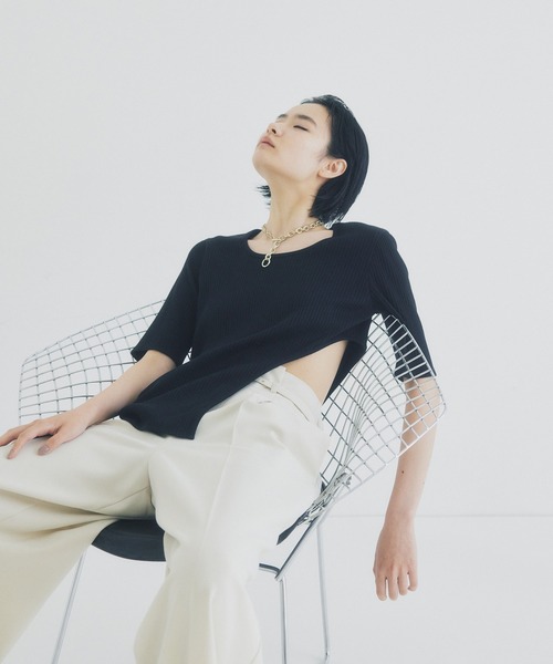 UNITED TOKYO(ユナイテッドトウキョウ)の「beautility リバーテレコカーブトップス(Tシャツ/カットソー・レディース・グリーン/ホワイト/ブラック・FREE)」の7枚目の写真