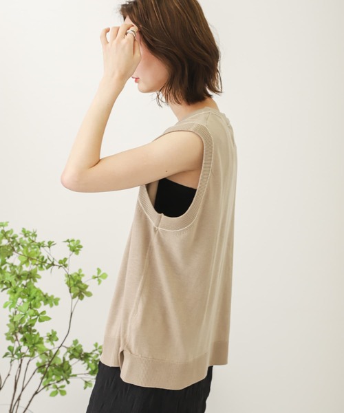 SENSE OF PLACE by URBAN RESEARCH（センスオブプレイスバイアーバンリサーチ）の「ハイショクリンキングベスト（ベスト・レディース・ベージュ/アイボリー/ブラック・ONE）」の5枚目の写真