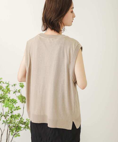 SENSE OF PLACE by URBAN RESEARCH（センスオブプレイスバイアーバンリサーチ）の「ハイショクリンキングベスト（ベスト・レディース・ベージュ/アイボリー/ブラック・ONE）」の11枚目の写真