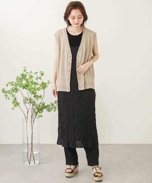 SENSE OF PLACE by URBAN RESEARCH（センスオブプレイスバイアーバンリサーチ）の「ハイショクリンキングベスト（ベスト・レディース・ベージュ/アイボリー/ブラック・ONE）」の17枚目の写真