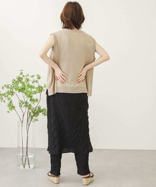 SENSE OF PLACE by URBAN RESEARCH（センスオブプレイスバイアーバンリサーチ）の「ハイショクリンキングベスト（ベスト・レディース・ベージュ/アイボリー/ブラック・ONE）」の6枚目の写真