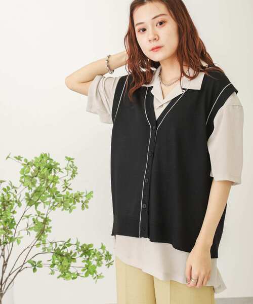 SENSE OF PLACE by URBAN RESEARCH（センスオブプレイスバイアーバンリサーチ）の「ハイショクリンキングベスト（ベスト・レディース・ベージュ/アイボリー/ブラック・ONE）」の18枚目の写真