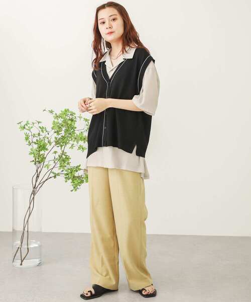 SENSE OF PLACE by URBAN RESEARCH（センスオブプレイスバイアーバンリサーチ）の「ハイショクリンキングベスト（ベスト・レディース・ベージュ/アイボリー/ブラック・ONE）」の13枚目の写真