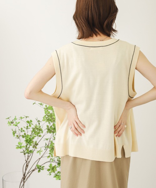 SENSE OF PLACE by URBAN RESEARCH（センスオブプレイスバイアーバンリサーチ）の「ハイショクリンキングベスト（ベスト・レディース・ベージュ/アイボリー/ブラック・ONE）」の14枚目の写真