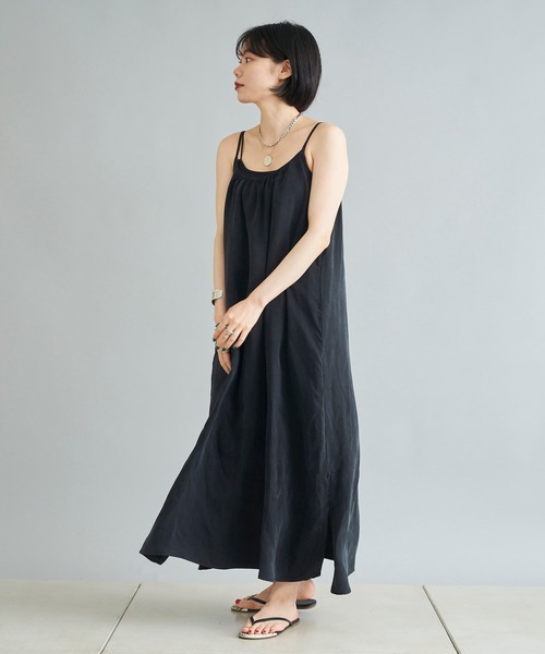 DouDou（ドゥドゥ）の「キュプラキャミワンピース（ワンピース・レディース・ブラック/グリーン・FREE）」の15枚目の写真